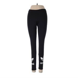 Adidas black leggings track pants joggers active pants ankle logo retro XL